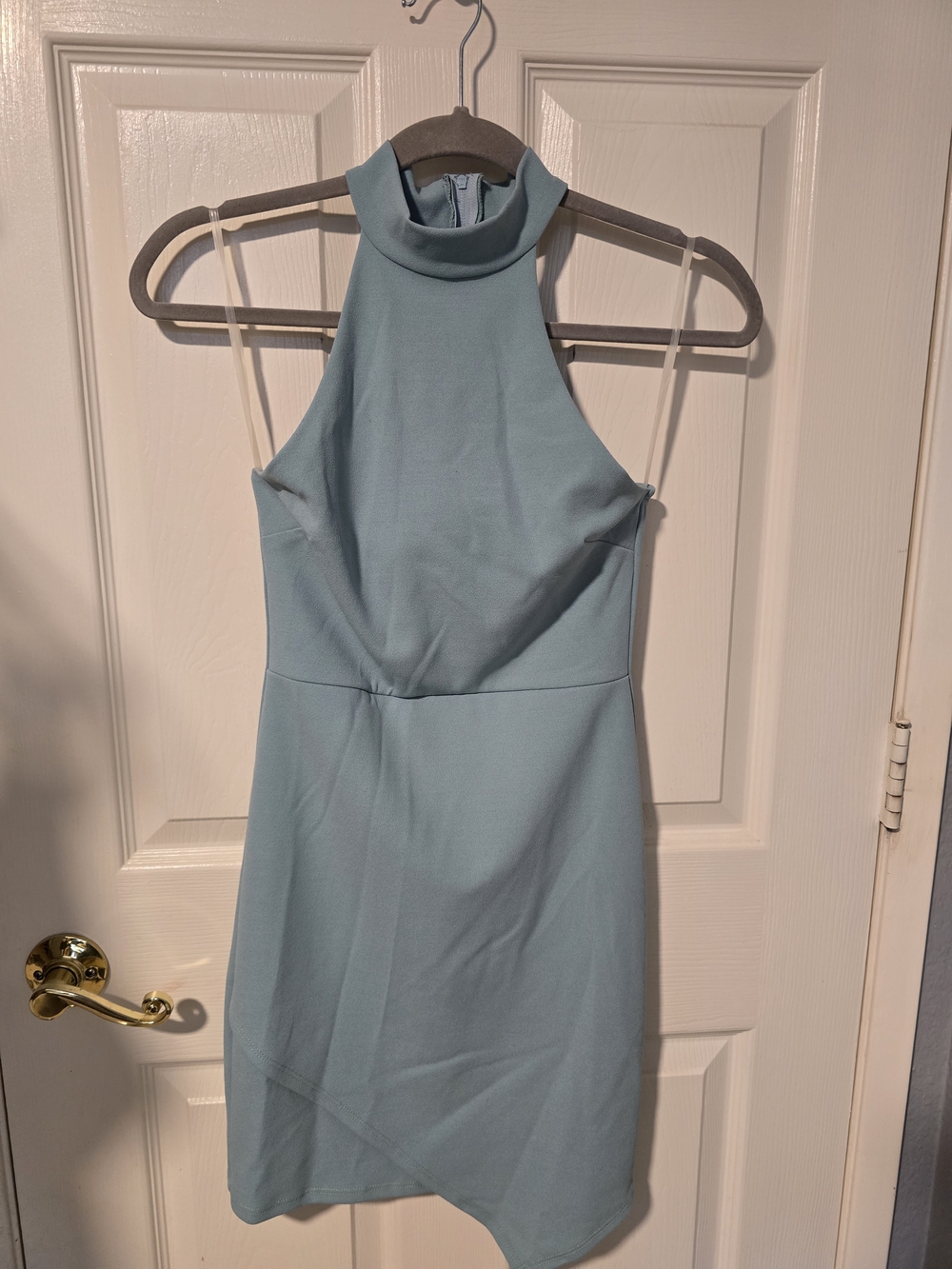 Windsor Light Blue Halter Mini Dress